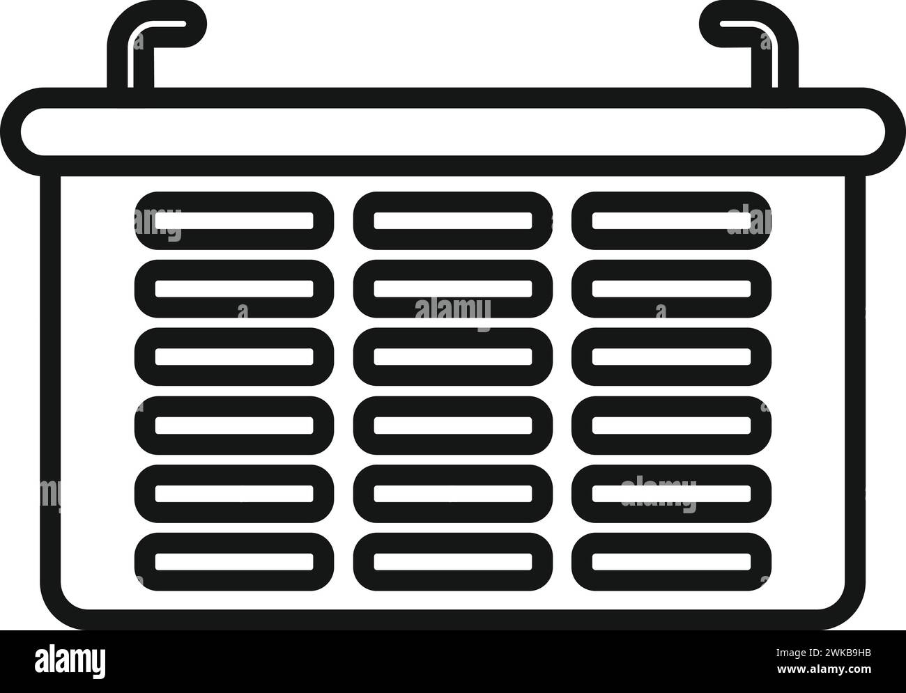 Ändern Sie den Konturvektor des Symbols des Sonnenkollektors. Befestigungsmodul. Laden der Quellzelle Stock Vektor