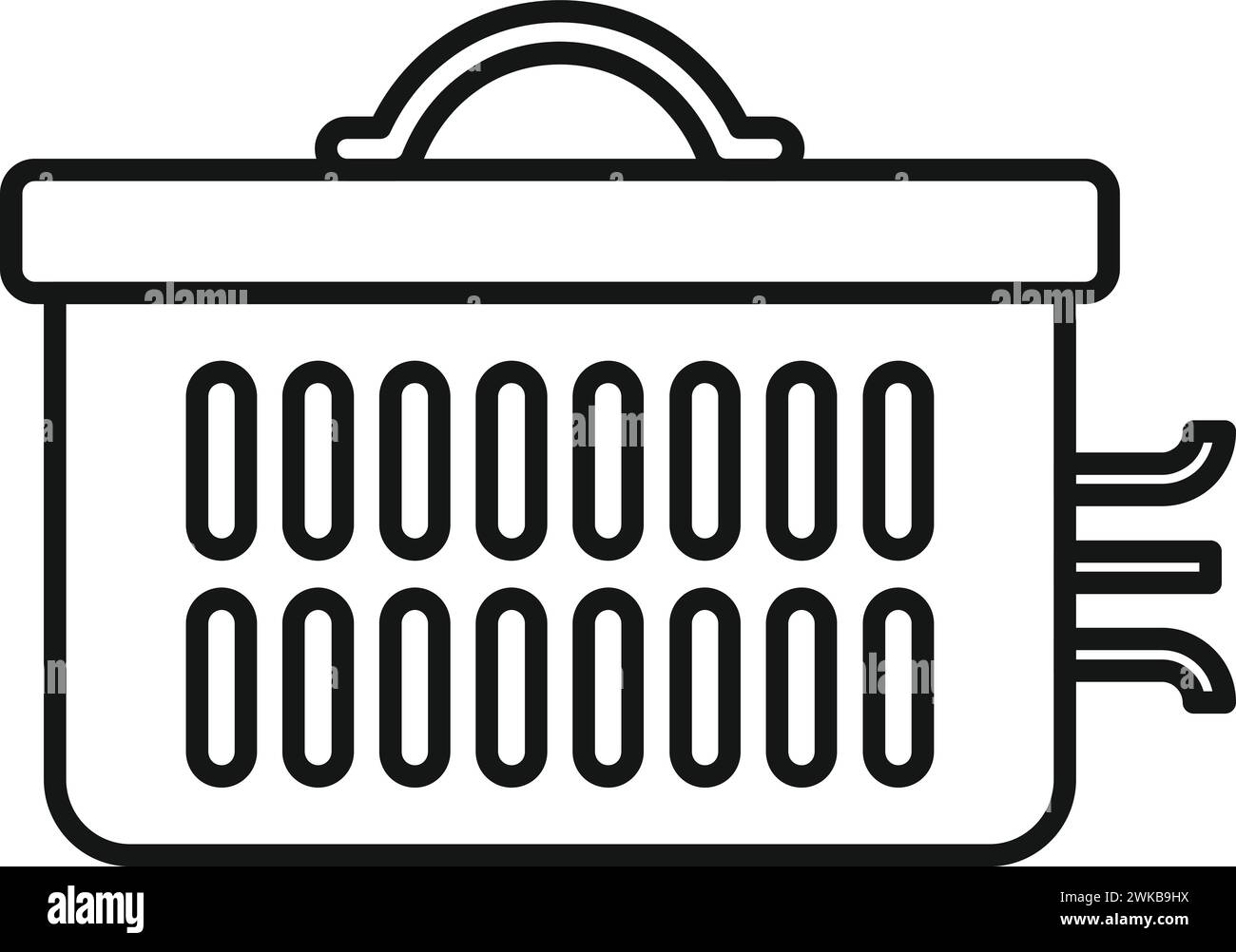 Umrissvektor des Symbols des Solarmoduls. Sonnenregler. Zellladung des Moduls Stock Vektor