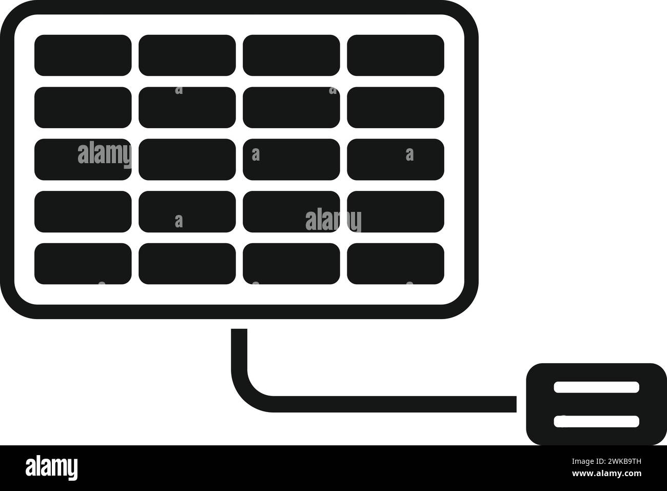Kabel verbinden Solarmodul Symbol einfacher Vektor. Wärmezelle. Ladequelle Stock Vektor