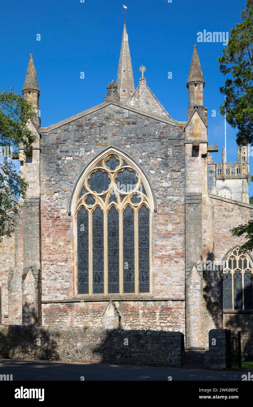 Ostmauer der Kathedrale von Llandaff, Cardiff, Wales Stockfoto