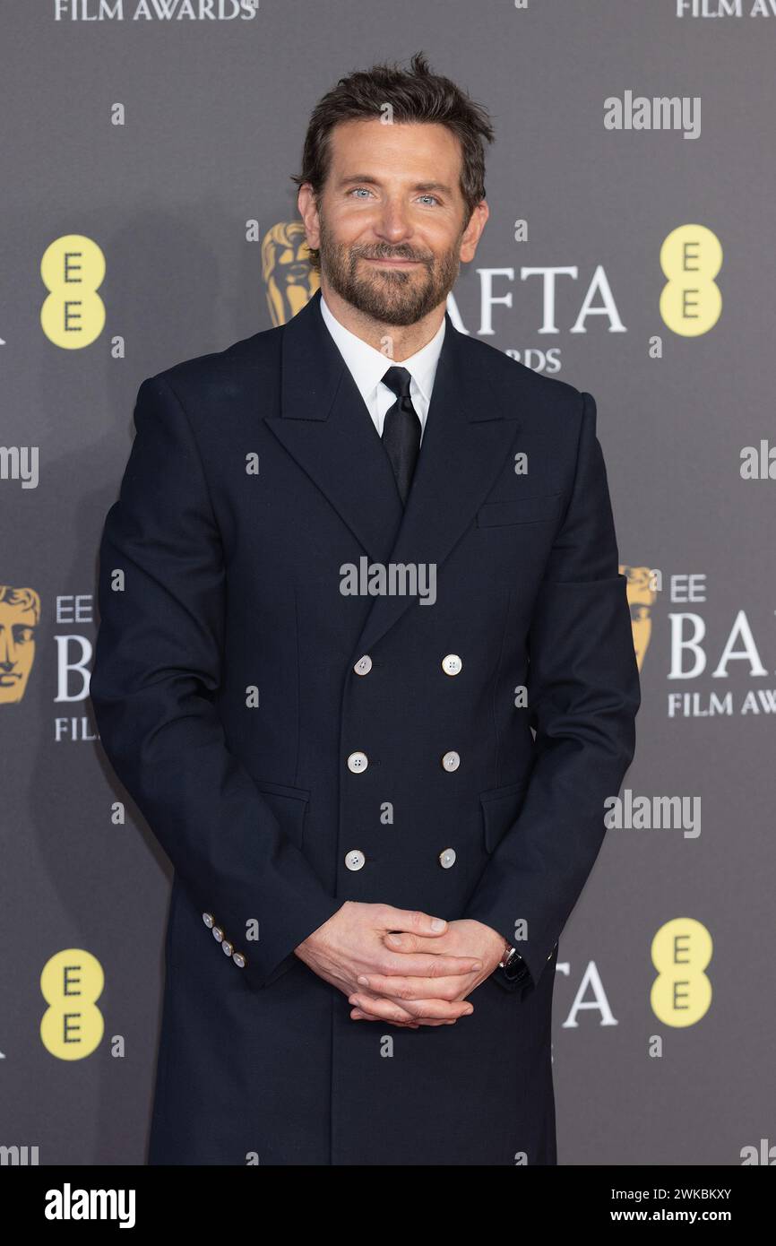 London, Großbritannien. Februar 2024. Bradley Cooper nimmt an den 77. EE BAFTA Film Awards, Arrivals, 2024 in der Royal Festival Hall in London Teil. Quelle: S.A.M./Alamy Live News Stockfoto