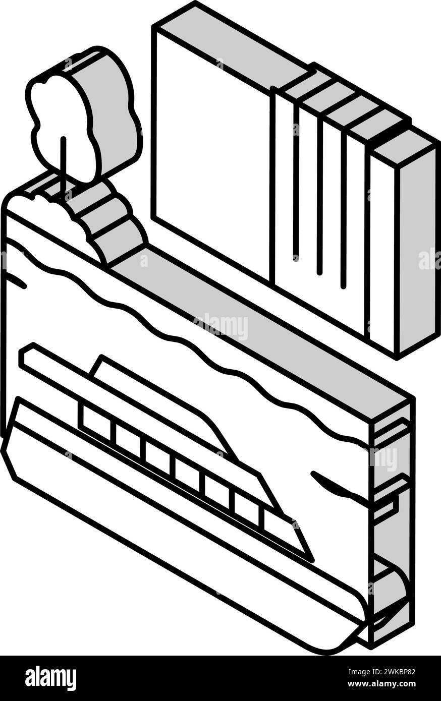 Isometrische Symbolvektorgrafik für Passagierschiffe Stock Vektor