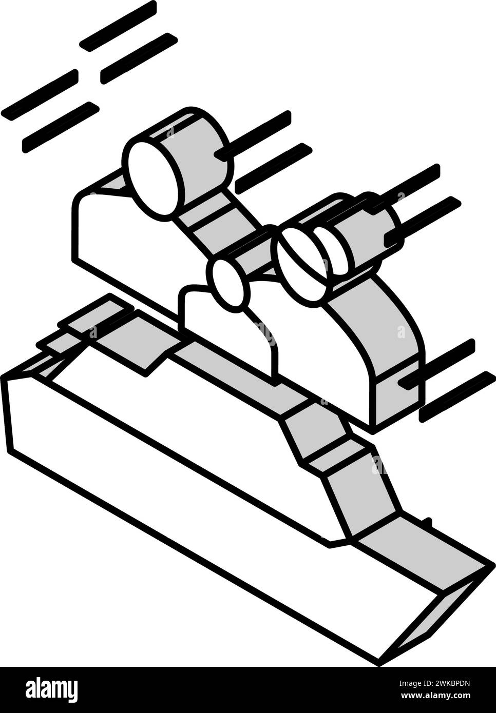 Isometrische Symbolvektorgrafik des Deck Kreuzfahrtschiffes Stock Vektor