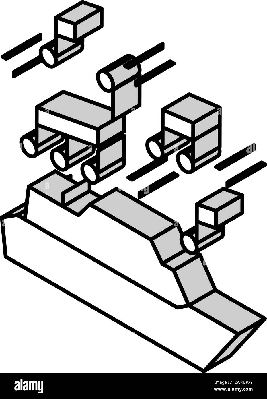 Musik-thematische Kreuzfahrt isometrische Symbol-Vektor-Illustration Stock Vektor