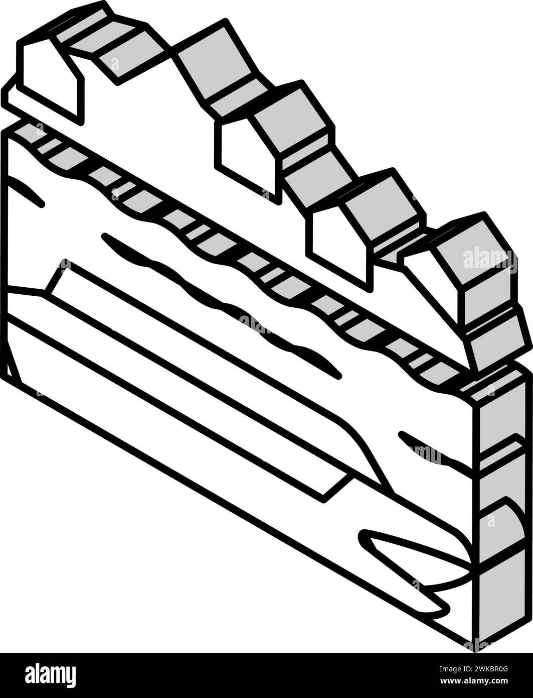 Isometrische Ikonen-Vektorillustration auf flussfahrt Stock Vektor