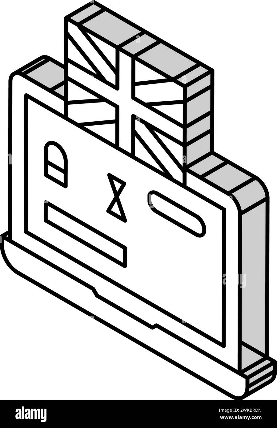 Lernen Sie englisch isometrische Iconvektorillustration Stock Vektor