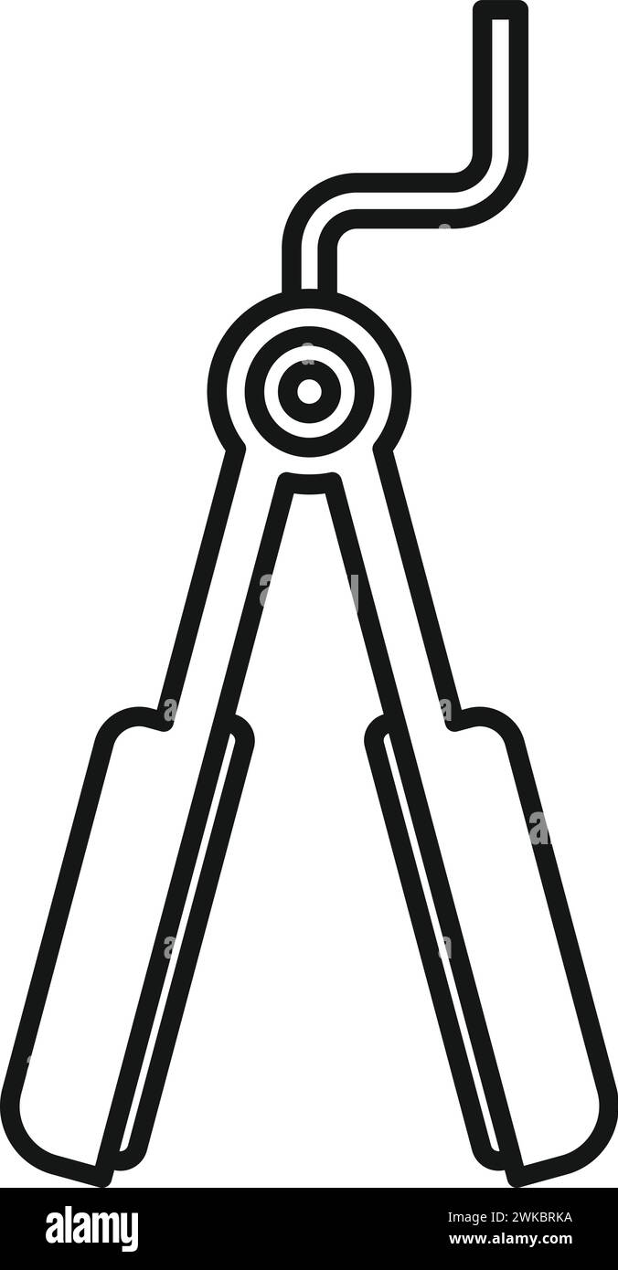 Haarglätter Symbol Umrissvektor. Mode-Behandlung. Medizinischer Körper Stock Vektor Haarglätter Symbol Umrissvektor. Mode-Behandlung. Medizinischer Körper Stock Vektor