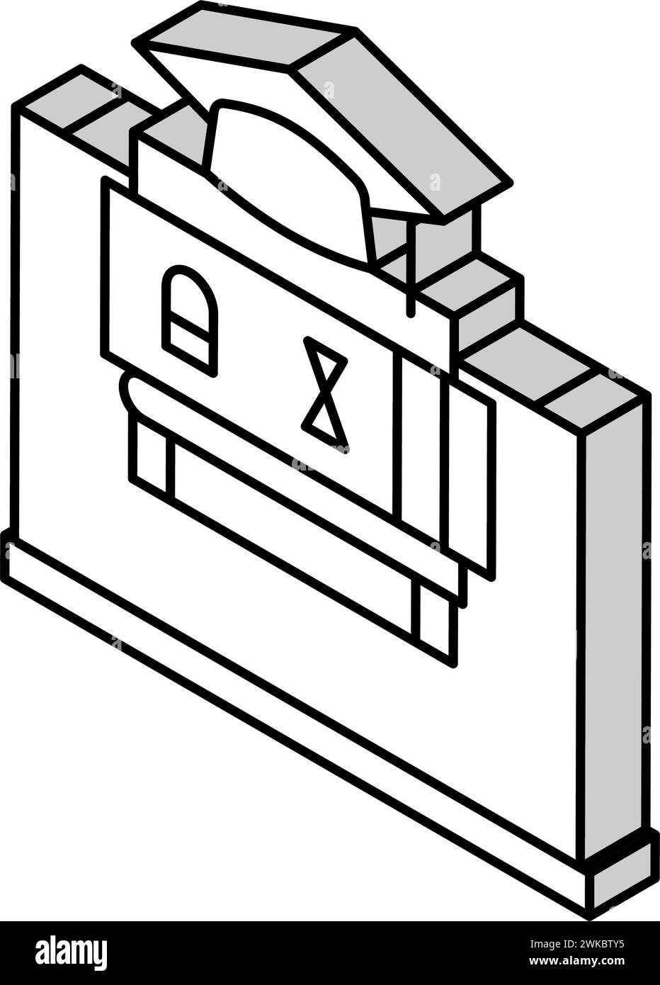Bildung englisch isometrische Iconvektorillustration Stock Vektor