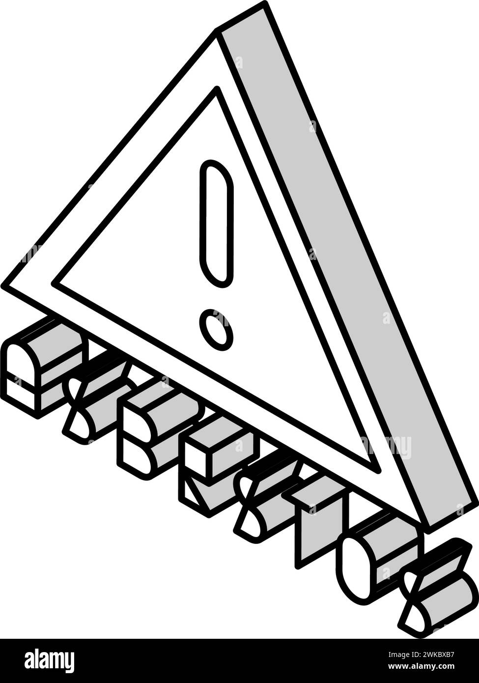 Isometrische Symbolvektorillustration für Gefahr Asbest Stock Vektor