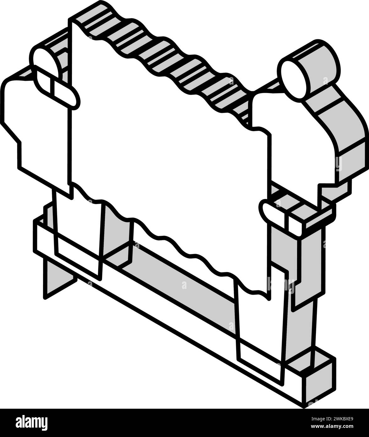 Entfernung Asbest Service isometrische Symbol Vektor-Illustration Stock Vektor