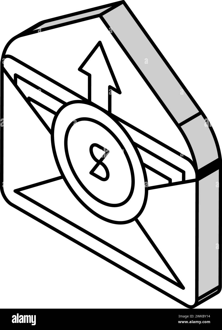 Isometrische Symbolvektorgrafik der Lohnaufblasung Stock Vektor