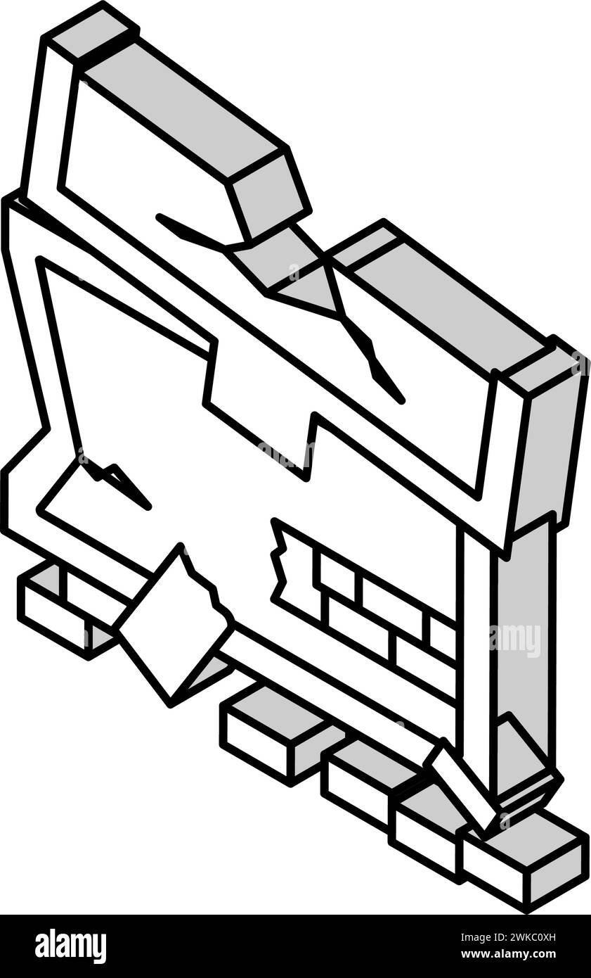 Isometrische Vektorgrafik der gefalteten Brust Stock Vektor