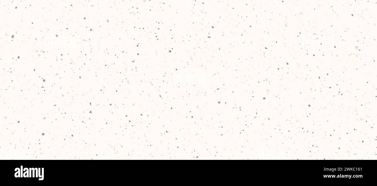 Nahtlose Textur aus Getreidepapier. Natürliches Schmirgeloberflächendesign. Cremefarbenes Reispapier, wiederholte Tapeten. Vintage Ecru Hintergrund mit Punkten, Partikeln, Sprenkeln, Flecken, Flecken. Vektorhintergrund Stock Vektor
