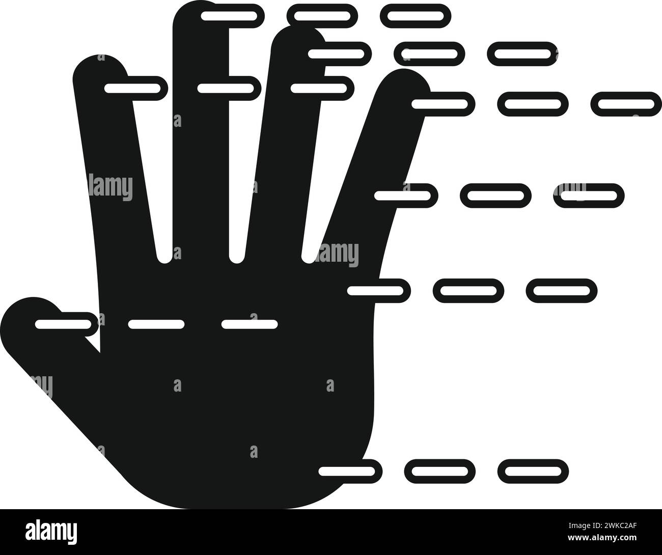 Palm Scan-Symbol einfacher Vektor. Biometrische Signatur. Das soziale Gesichtssystem Stock Vektor