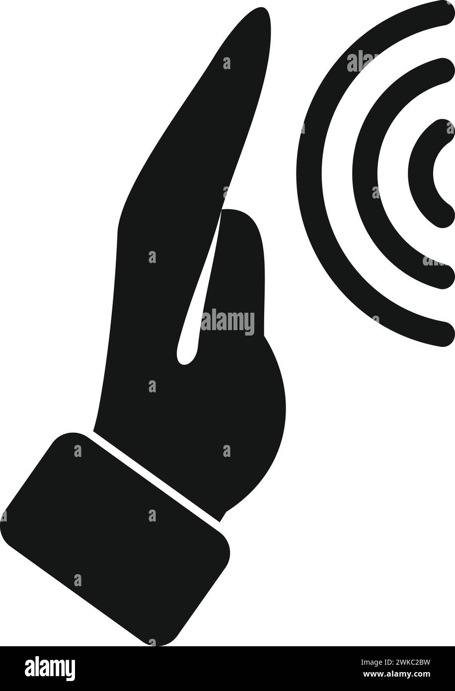 Abstand Handfläche Scannen Symbol einfacher Vektor. Sozialsystem. Sicherheitsauge Stock Vektor