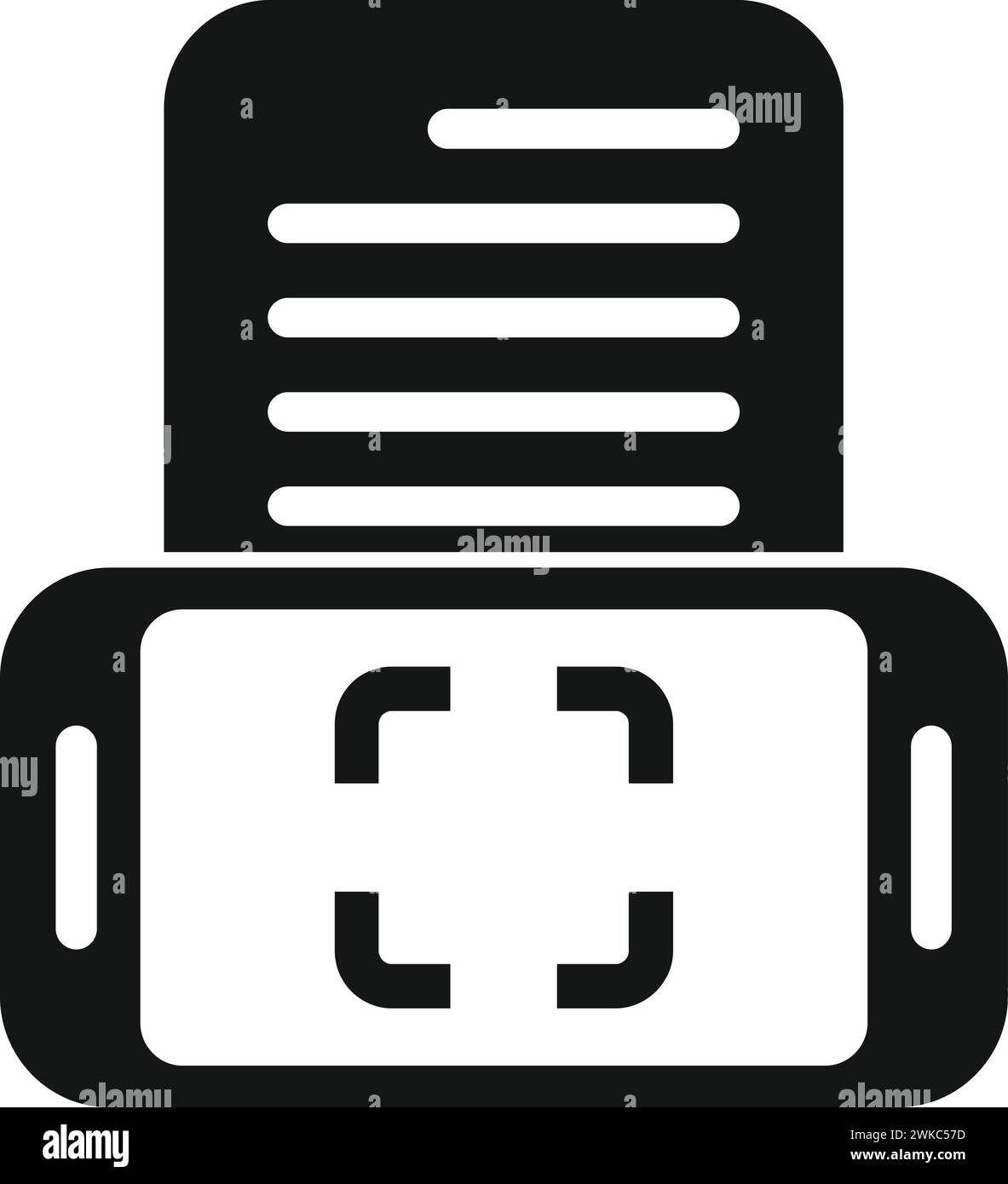 Symbol für Online-Dokument scannen einfacher Vektor. Datenprüfung. Identität genehmigen Stock Vektor