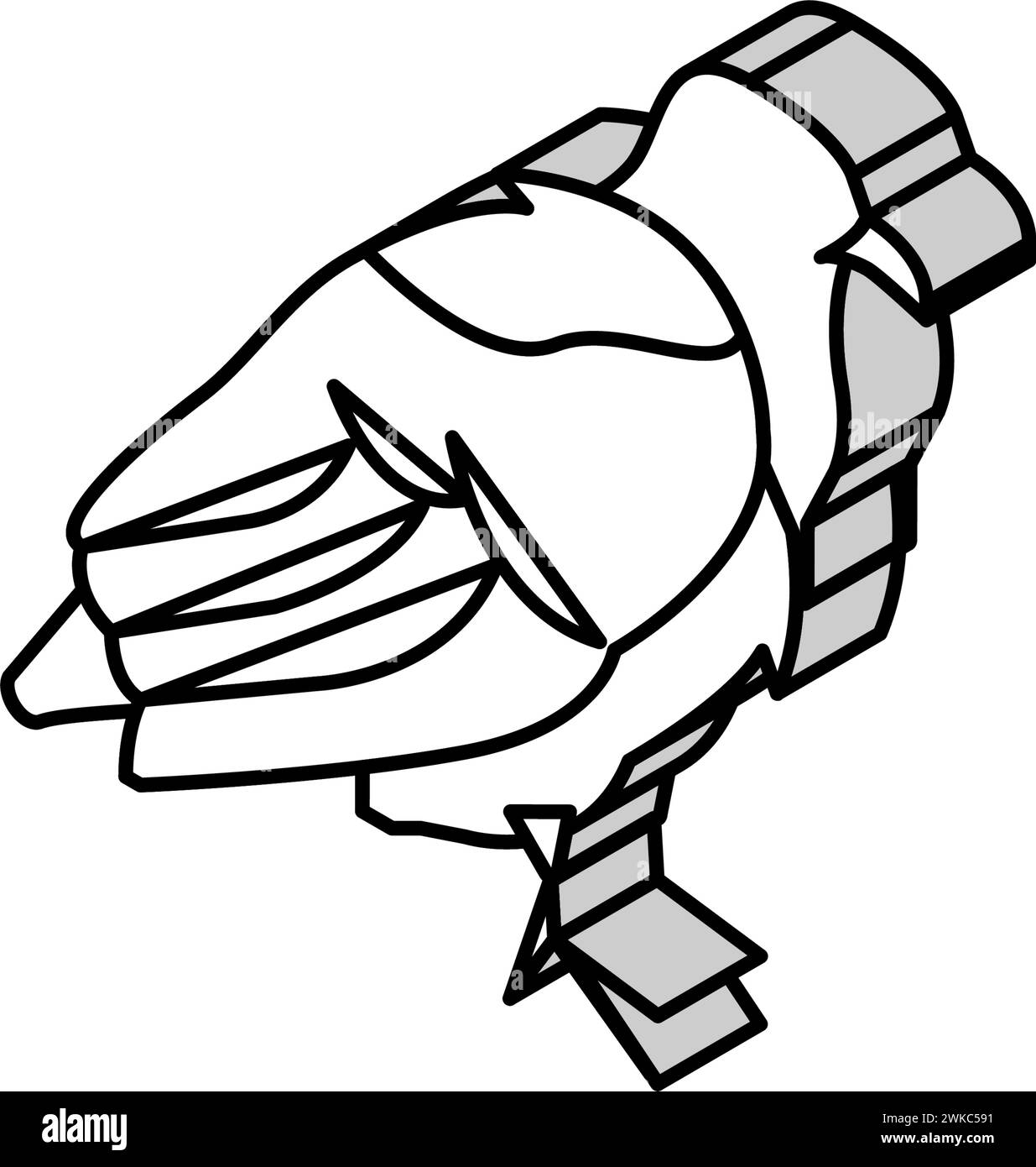 Abbildung des isometrischen Symbolvektors des adlervogels Stock Vektor