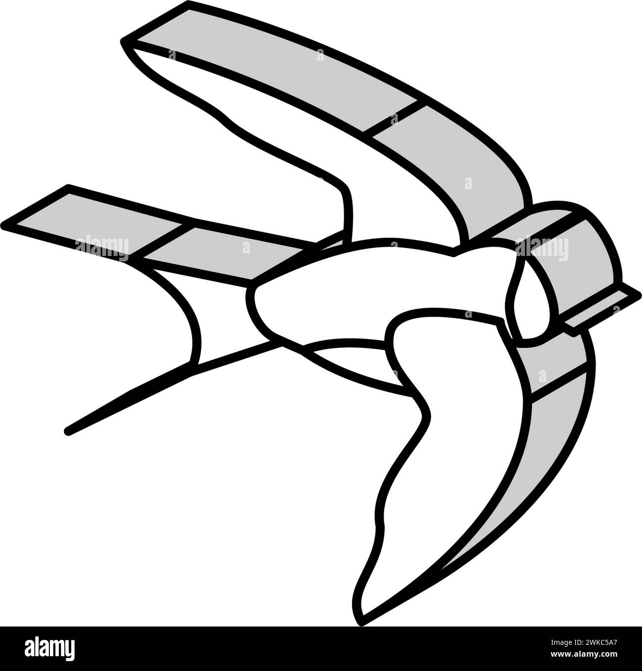 Schluckvogel isometrische Icon Vektor Illustration Stock Vektor