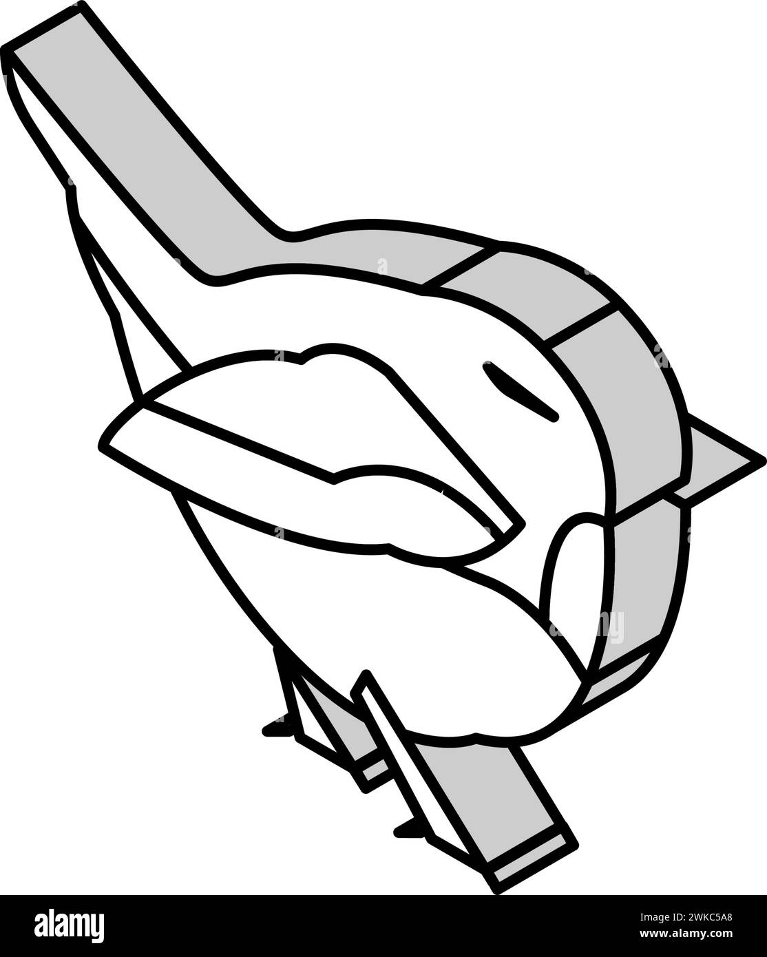 abbildung des isometrischen Symbolvektors des wren-Vogels Stock Vektor