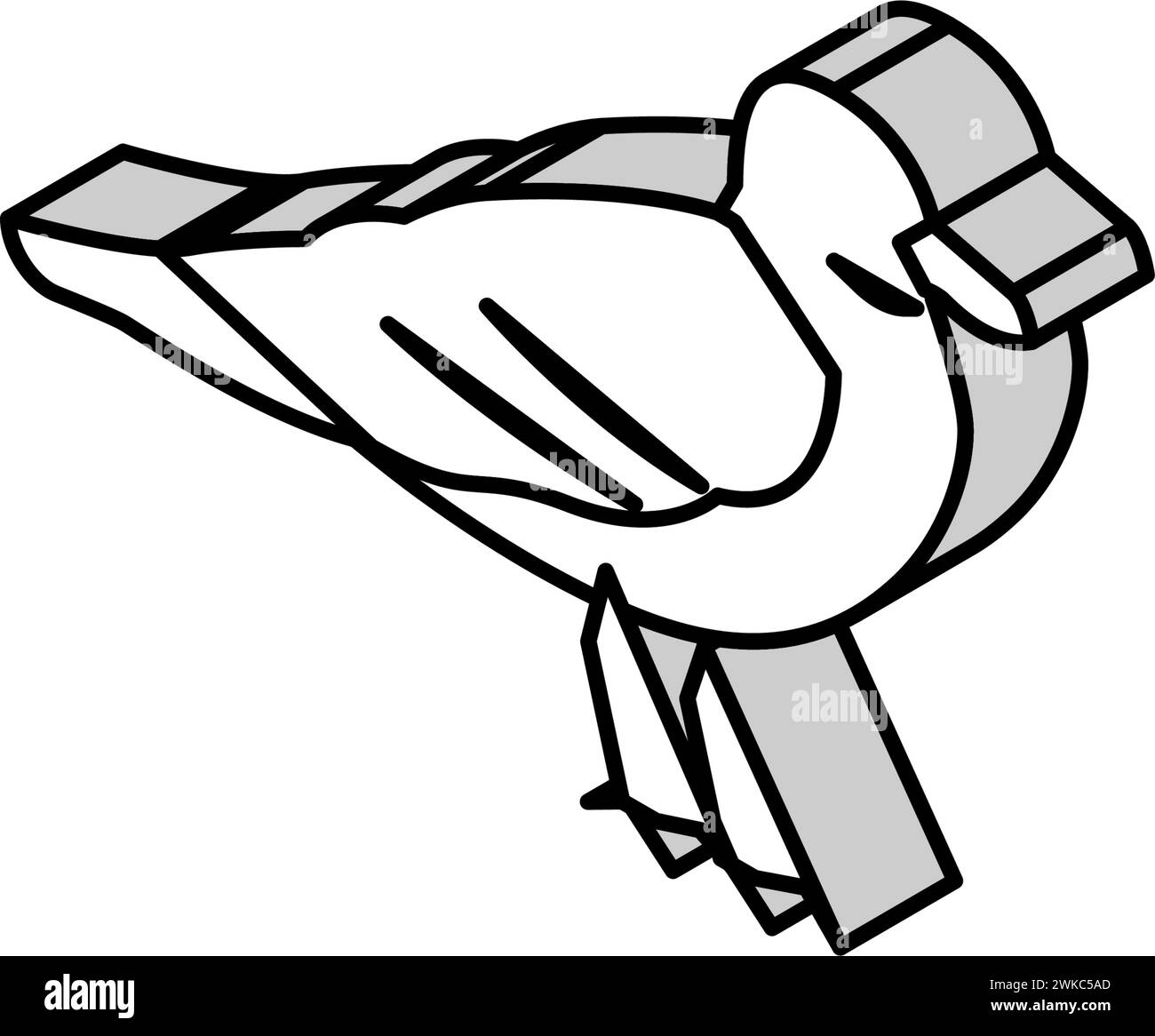 seagull Vogel isometrische Icon Vektor Illustration Stock Vektor
