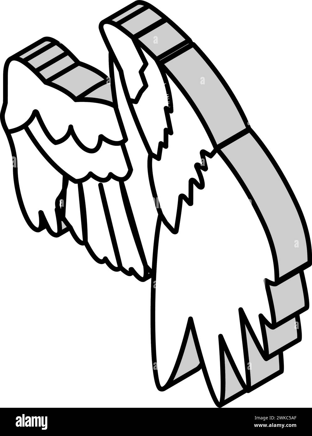 Flügelvogel isometrische Iconvektorillustration Stock Vektor