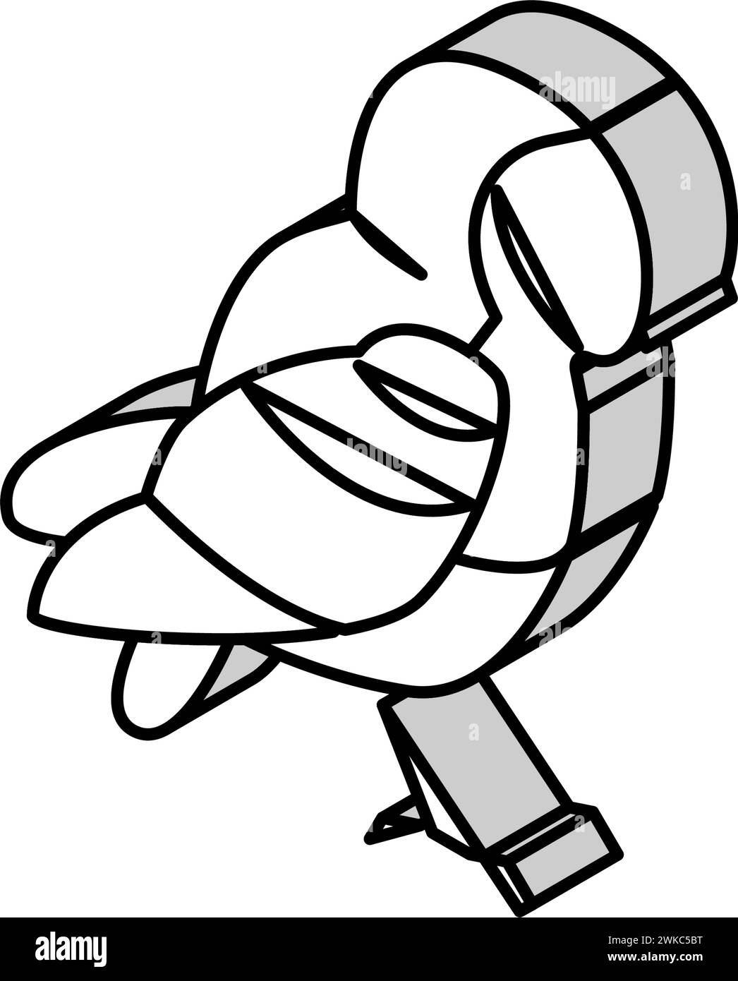 Abbildung des isometrischen Symbolvektors des Eulenvogels Stock Vektor