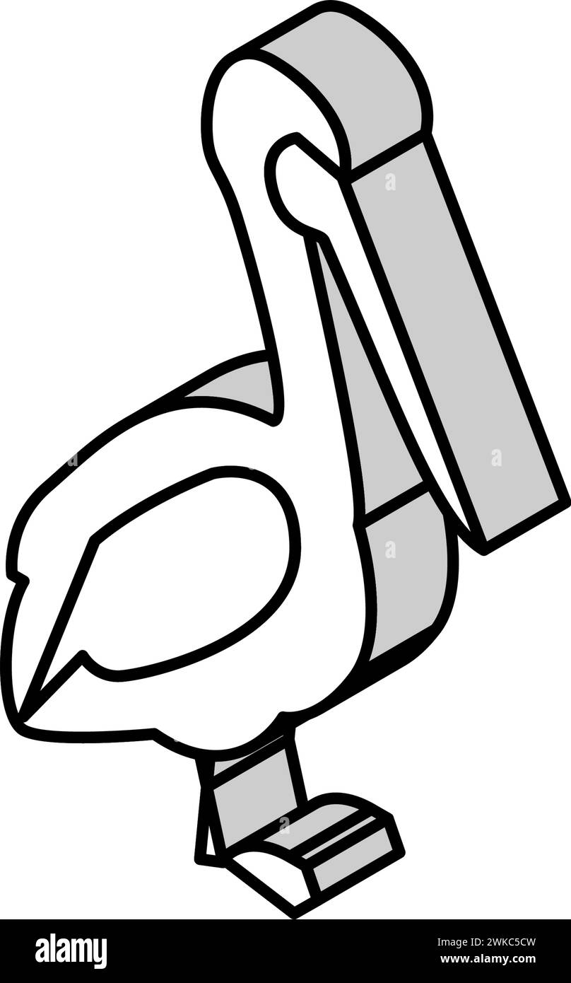 Abbildung des isometrischen Symbolvektors für pelikanvögel Stock Vektor