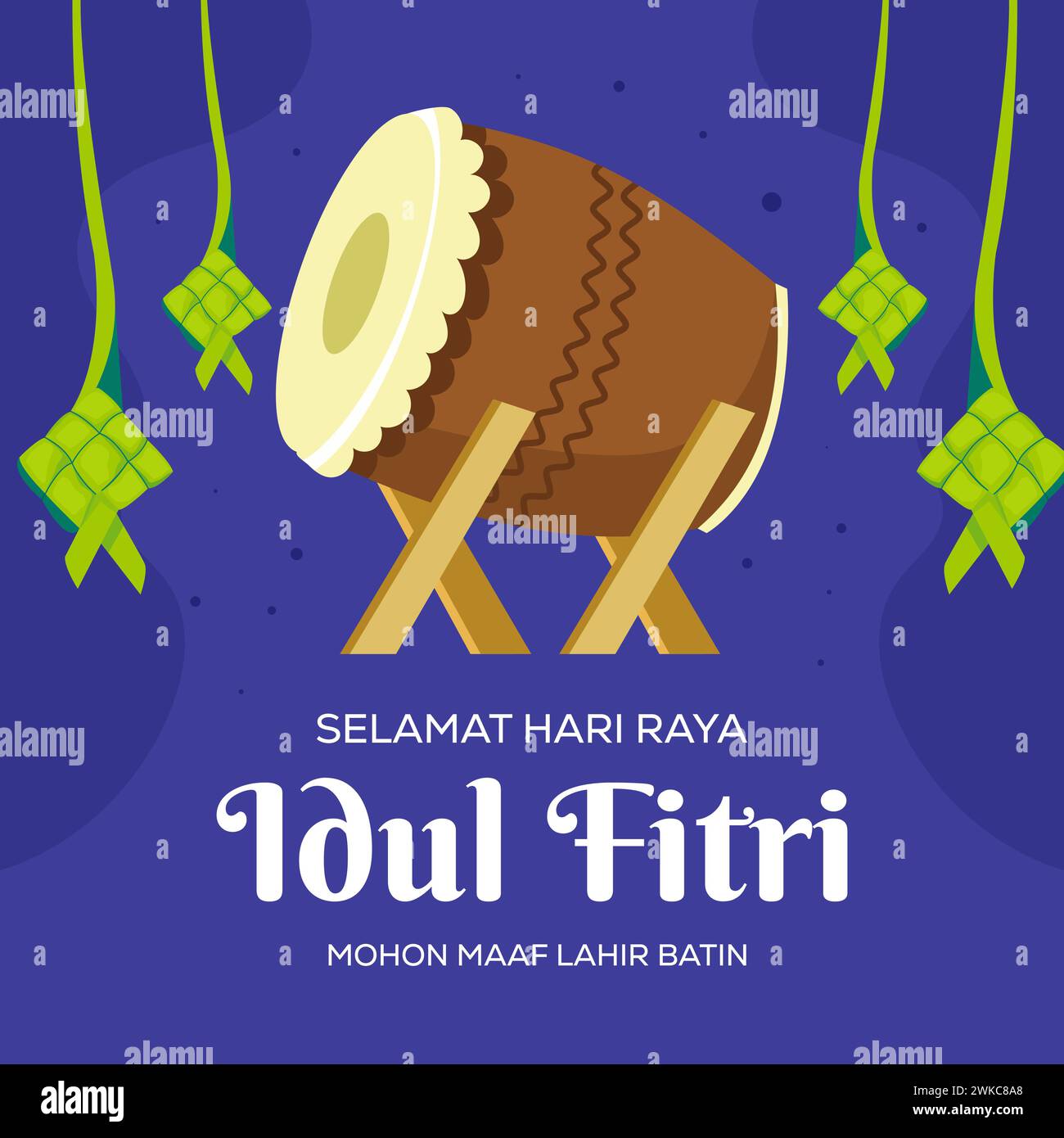 Flache Vektorentwürfe hari raya idul fitri Illustration Stock Vektor