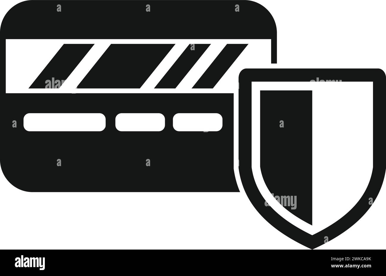 Symbol für gesicherte Bankkarte einfacher Vektor. Alarm-ID. Sicherheitsüberwachung Stock Vektor