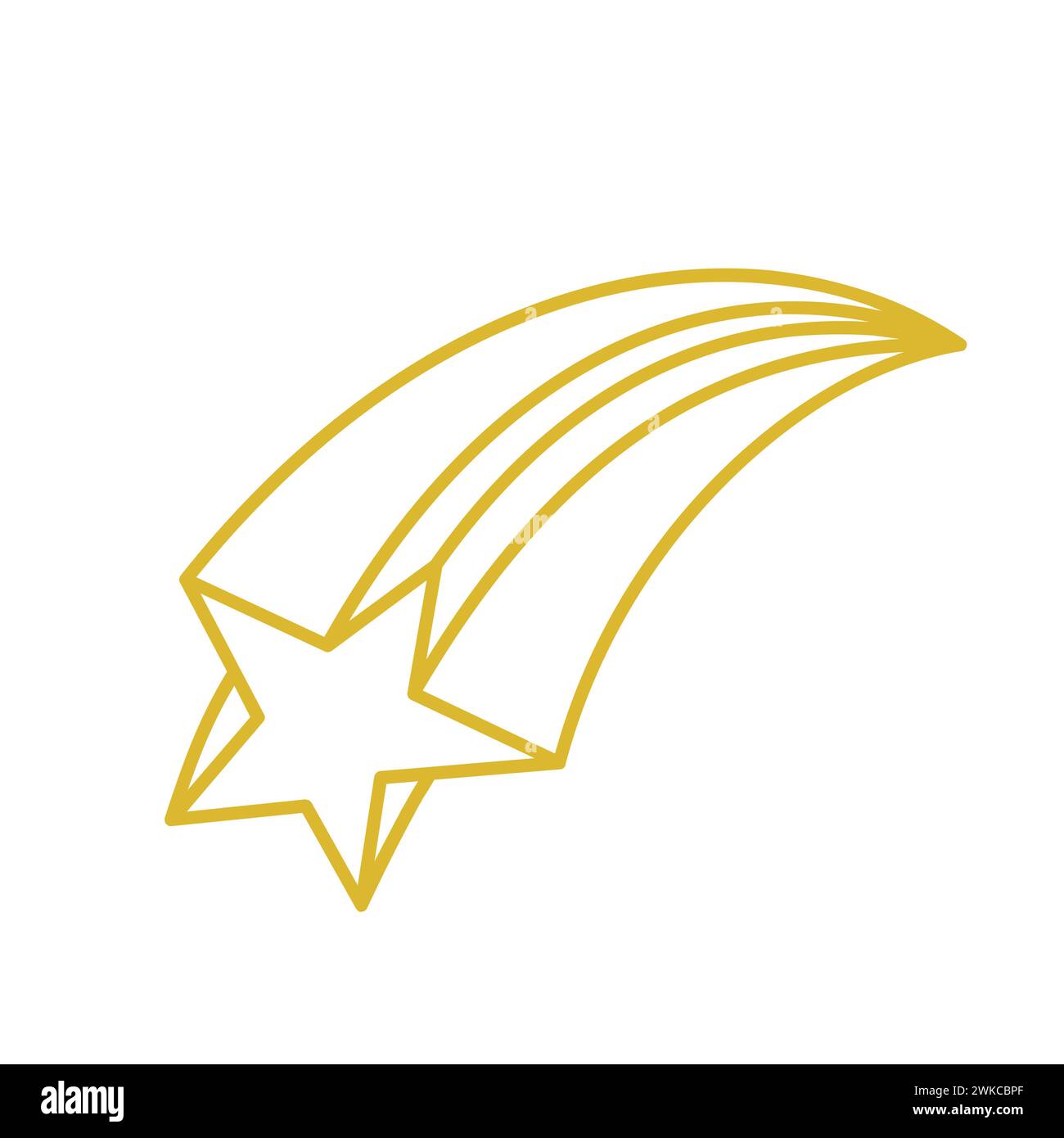 Fliegende Goldene Sternlinie Stock Vektor