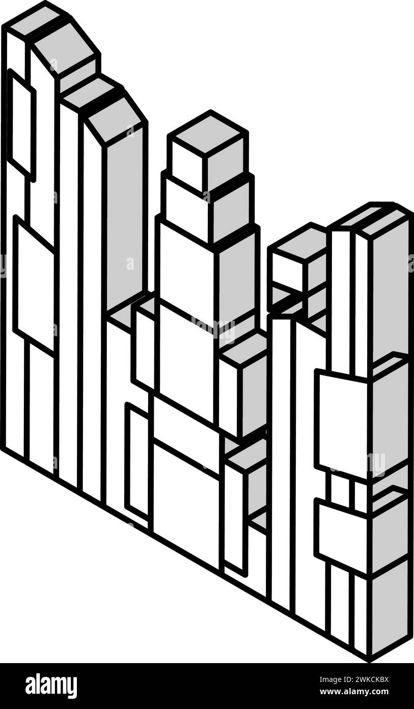 Mal quadratische isometrische Symbolvektorillustration Stock Vektor