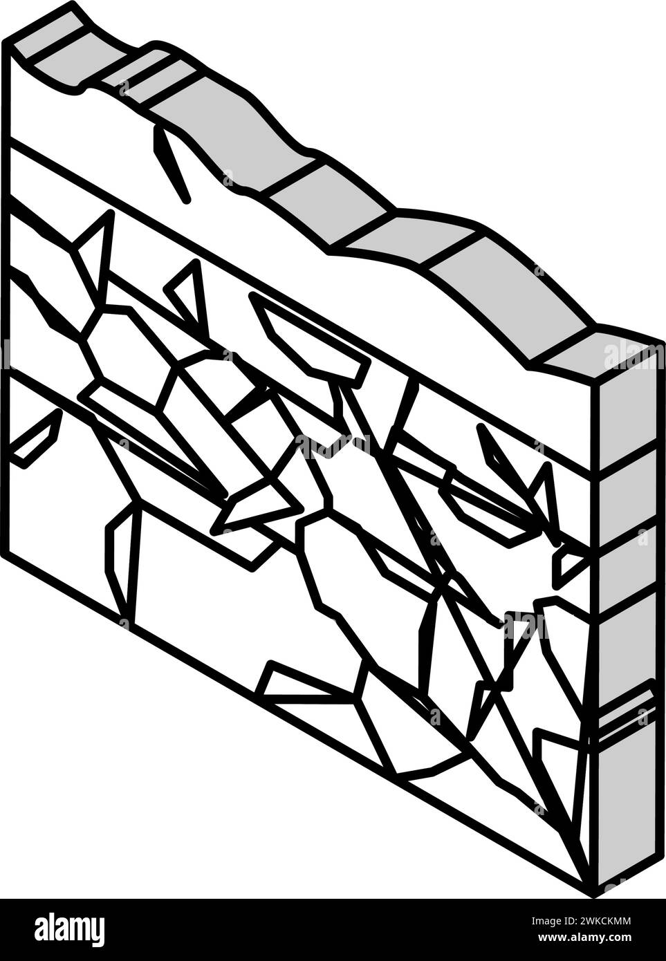 uyuni Salzflächen isometrische Icon Vektor-Illustration Stock Vektor