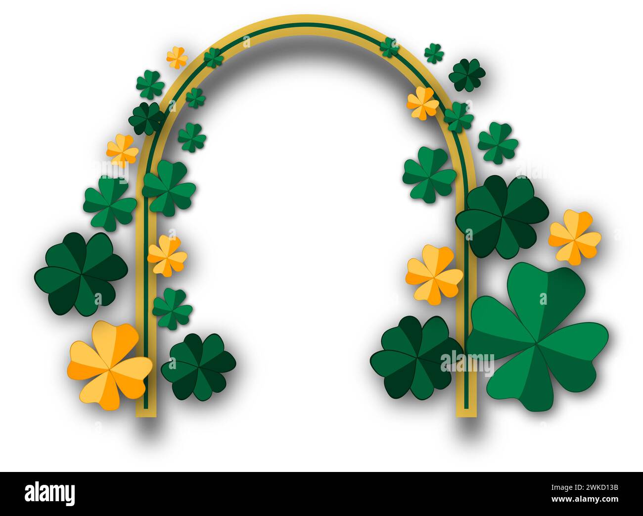 Illustration zum Thema schöne Form Banner im Stil Papierschnitt für Feiertag patricks Day, dekorativer Papierschnitt bestehend aus vielen Design-Ele Stock Vektor