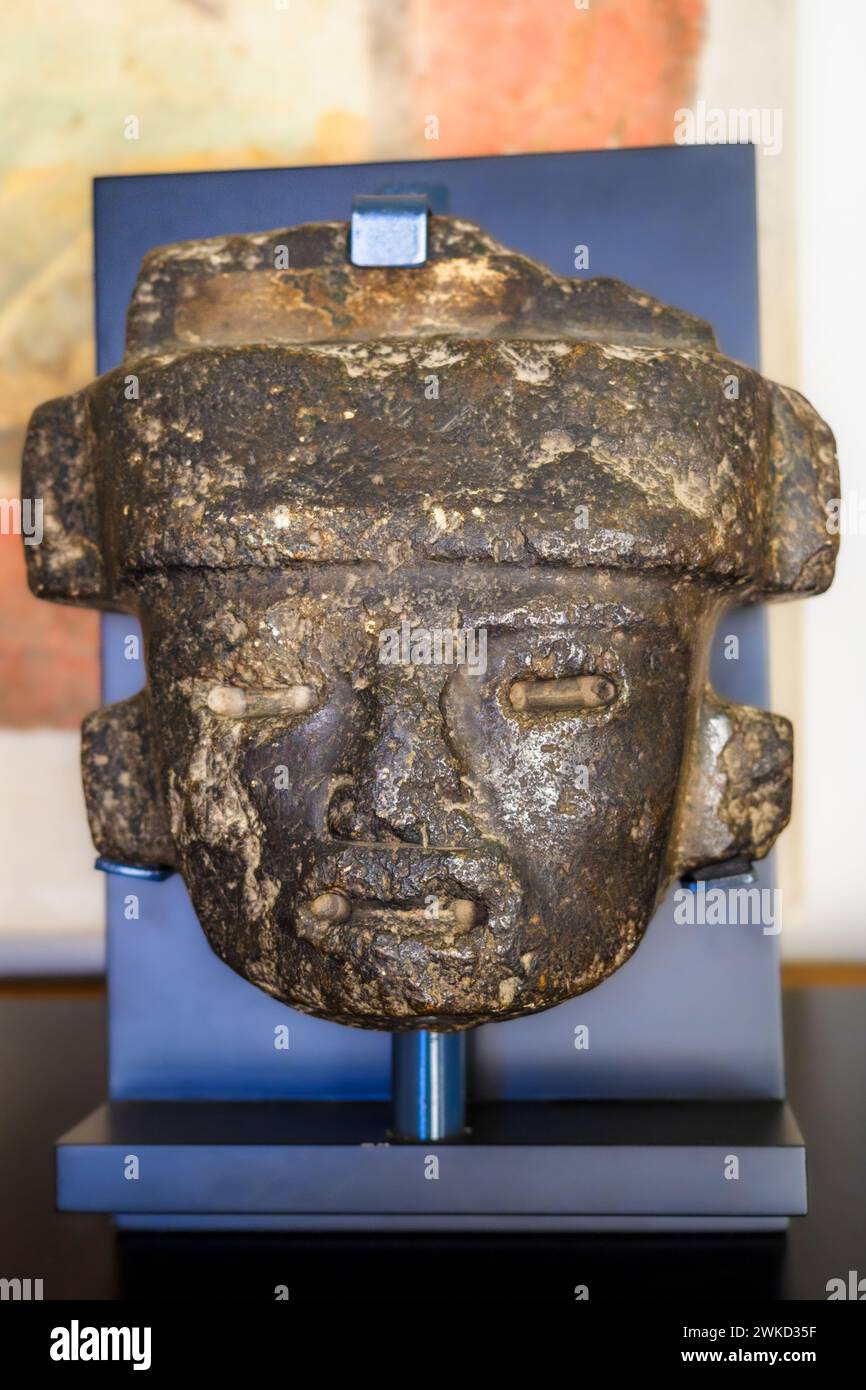 Grabmaske; Stein; Teotihuacan II Civilisation, 300-650 n. Chr., Mexiko - Museo di Scultura Antica Giovanni Barracco, Rom, Italien Stockfoto
