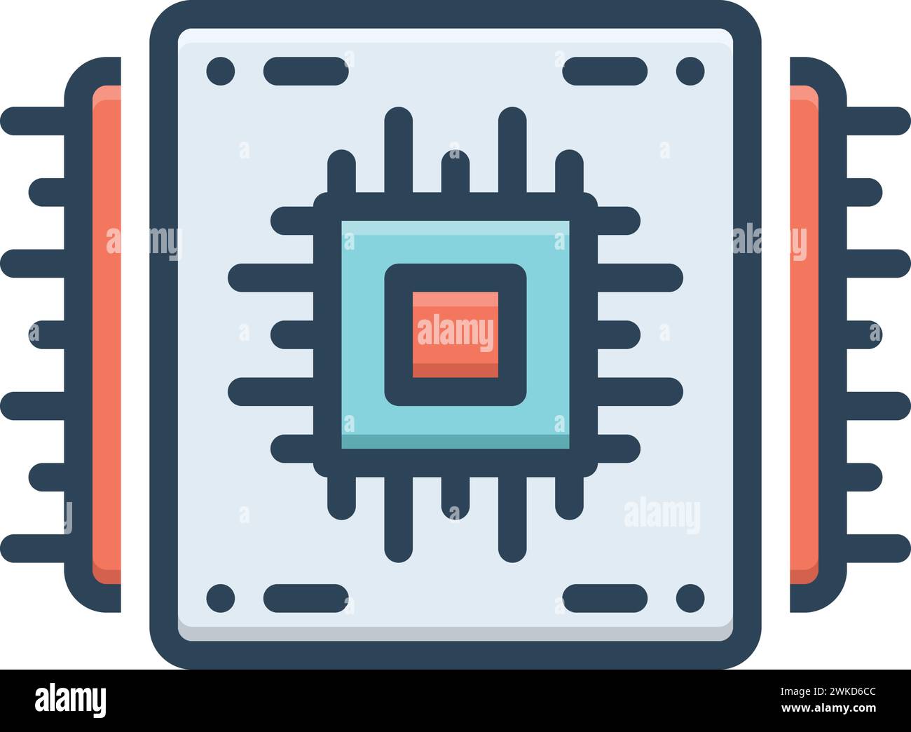 Symbol für eingebetteten Mikrochip Stock Vektor