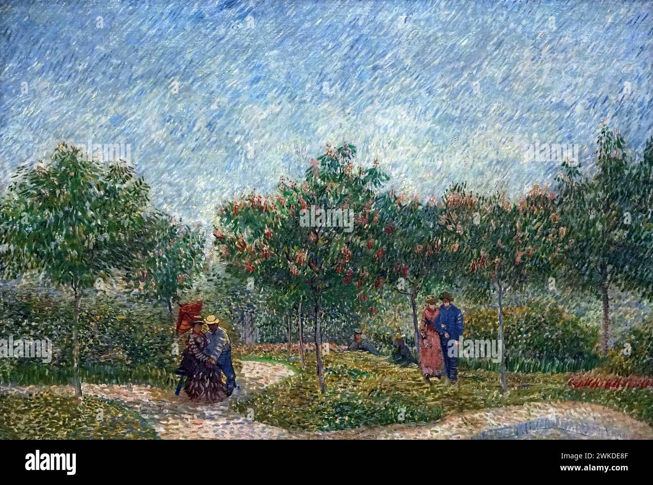 Garten mit umwerfenden Paaren / Square Saint-Pierre (1887) von Vincent van Gogh (1853-1890) Stockfoto