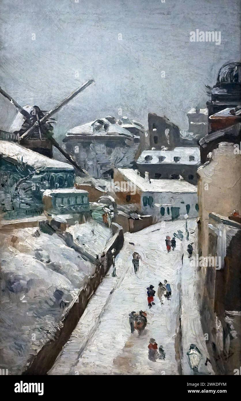 Montmartre im Schnee (1876/1877) von Louis-Auguste Lepère (1849-1918) Stockfoto