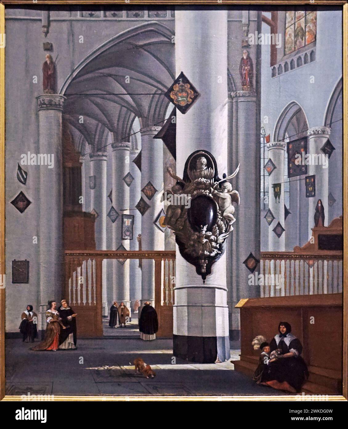 Kircheninnenraum Leiden Niederlande ( ca. 1661) von Anthonie van Borssom Stockfoto