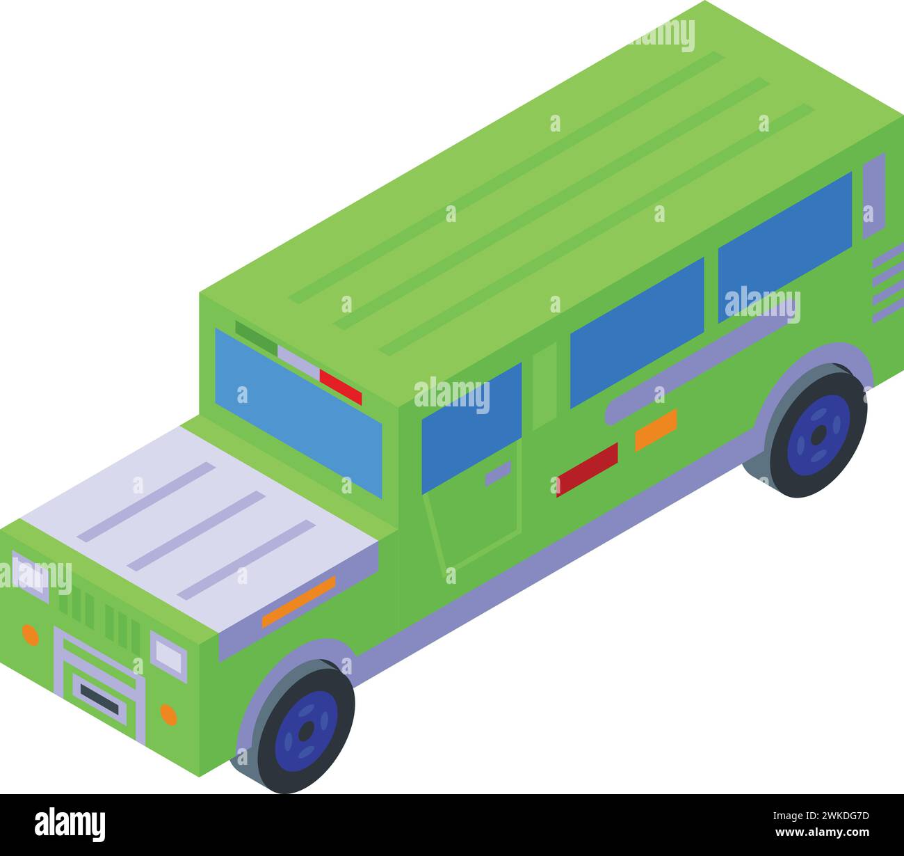 Mode Lime Jeepney Icon isometrischer Vektor. Transport planen. Business asian Stock Vektor