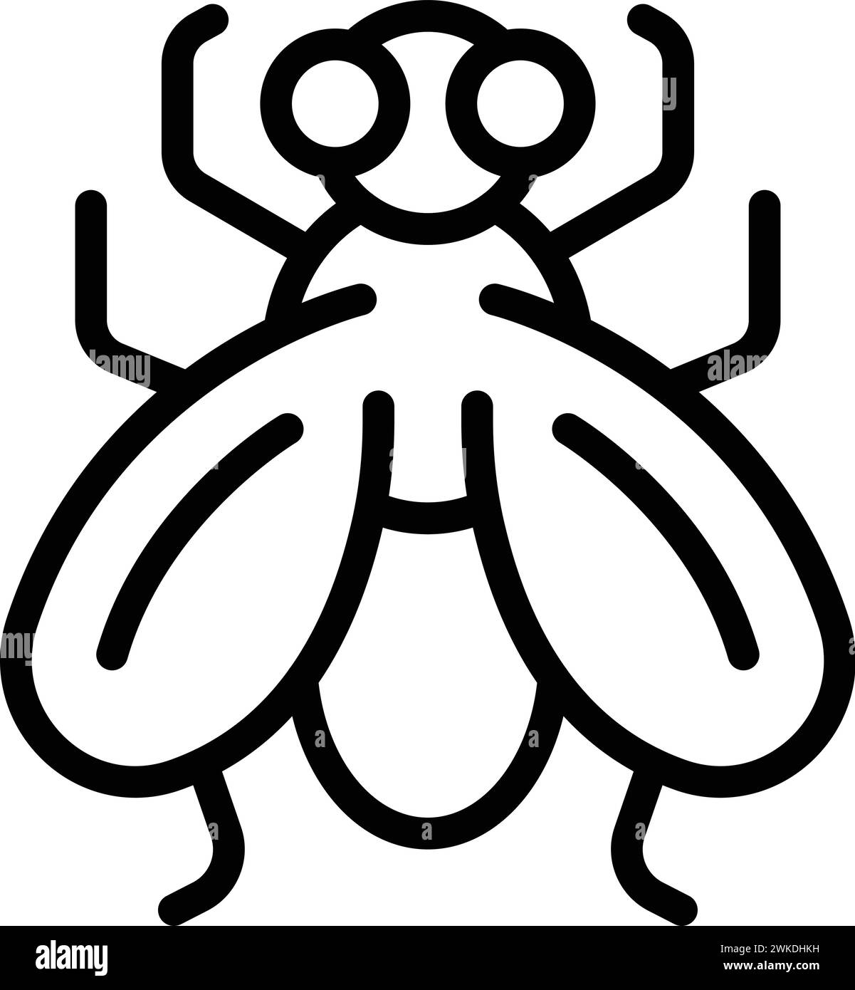 Uraltes Tsetse-Symbol Umrissvektor. Drosophila-Insekt. Bee Buzz tik Stock Vektor