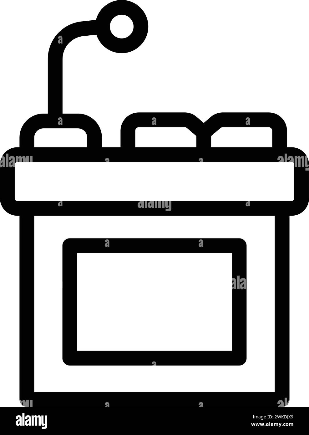 Priesterin Sprecher Symbol Umrissvektor. Massengläubiger. Dienst heilig spirituell Stock Vektor