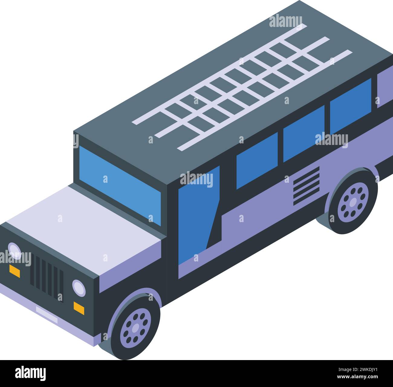 Isometrischer Vektor des Jeepney-Symbols. Tourismusauto. Manila Straßenbus Stock Vektor