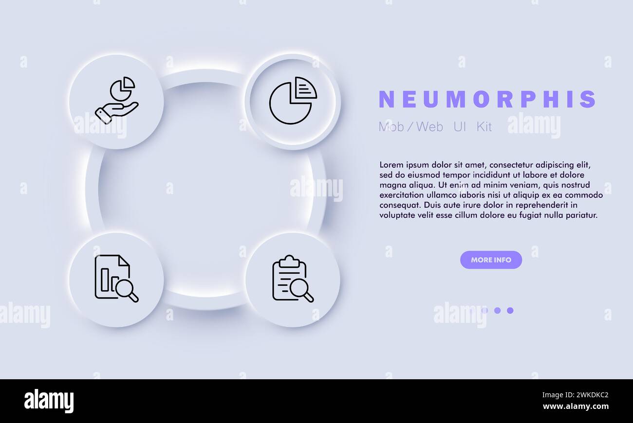 Symbol für Forschungslinie. Wissensvermittlung, Erziehung, Lesen, Lernen. Neomorphismusstil. Vektorlinien-Symbol für Unternehmen und Werbung. Stock Vektor