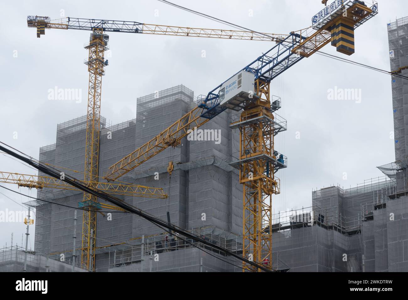 Shanghai, China - 31. August 2023: Eine Baustelle für eine Gewerbe- und Wohnsiedlung in Shanghai wird derzeit gebaut Stockfoto