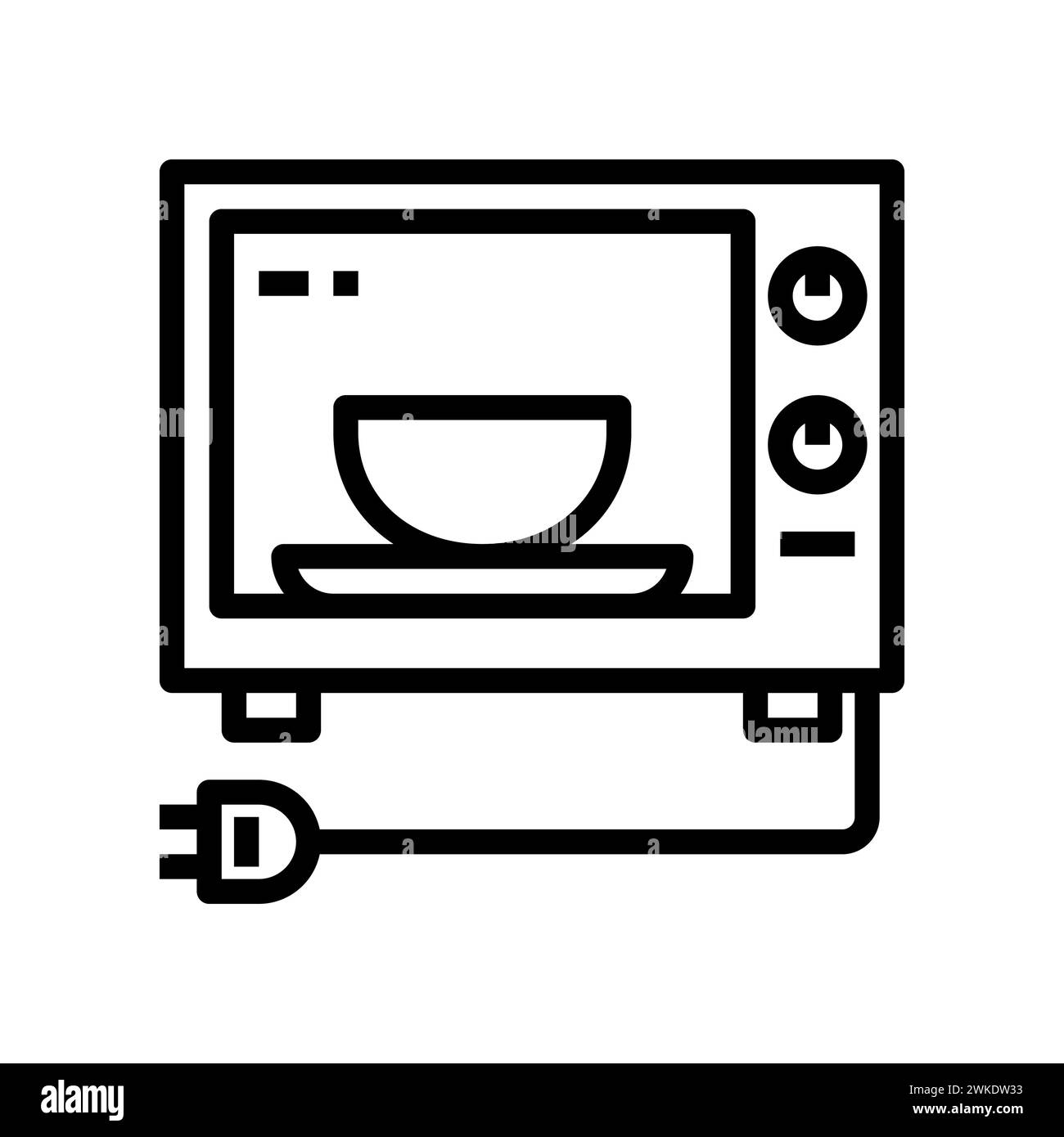 Kunst Illustration Symbol Icon Möbel Logo Haushalt Design Skizze Handzeichnung von Lebensmittel Mikrowelle Stock Vektor