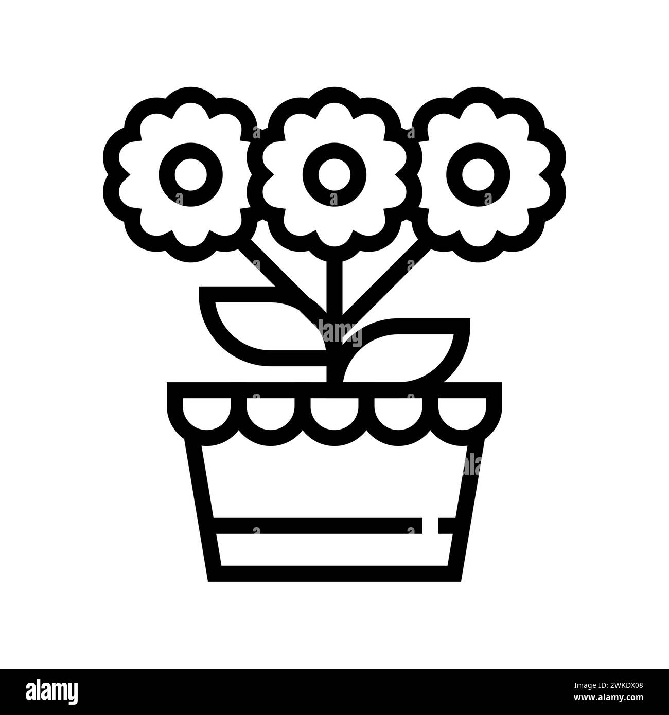 Kunst Illustration Symbol Icon Möbel Logo Haushaltsdesign Skizze Handzeichnung von Topftisch Stock Vektor