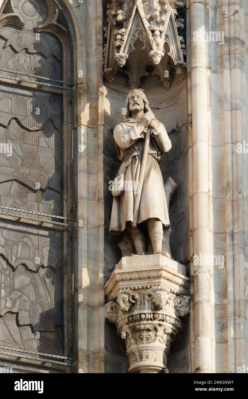 Saint isidor von Sevilla - Mailänder Kathedrale (Dom) - Mailand - Lombardei - Italien Stockfoto