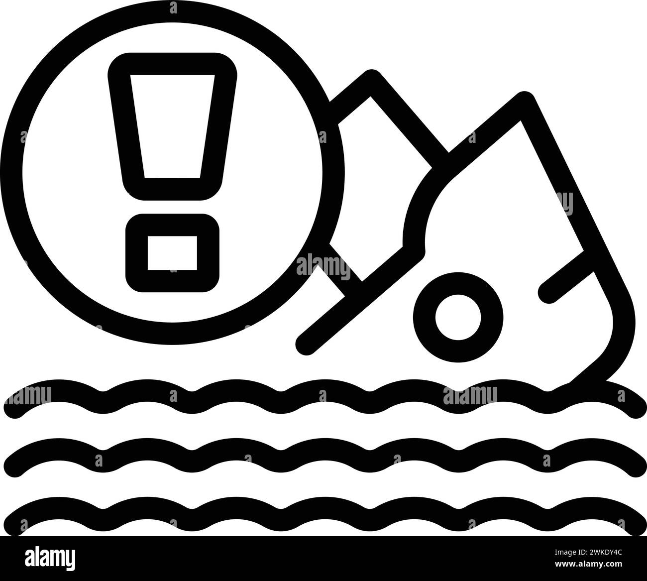 Vektor des Symbols für das Schiffswrack. Seeversicherung. Missgeschick beim Piratenwrack Stock Vektor