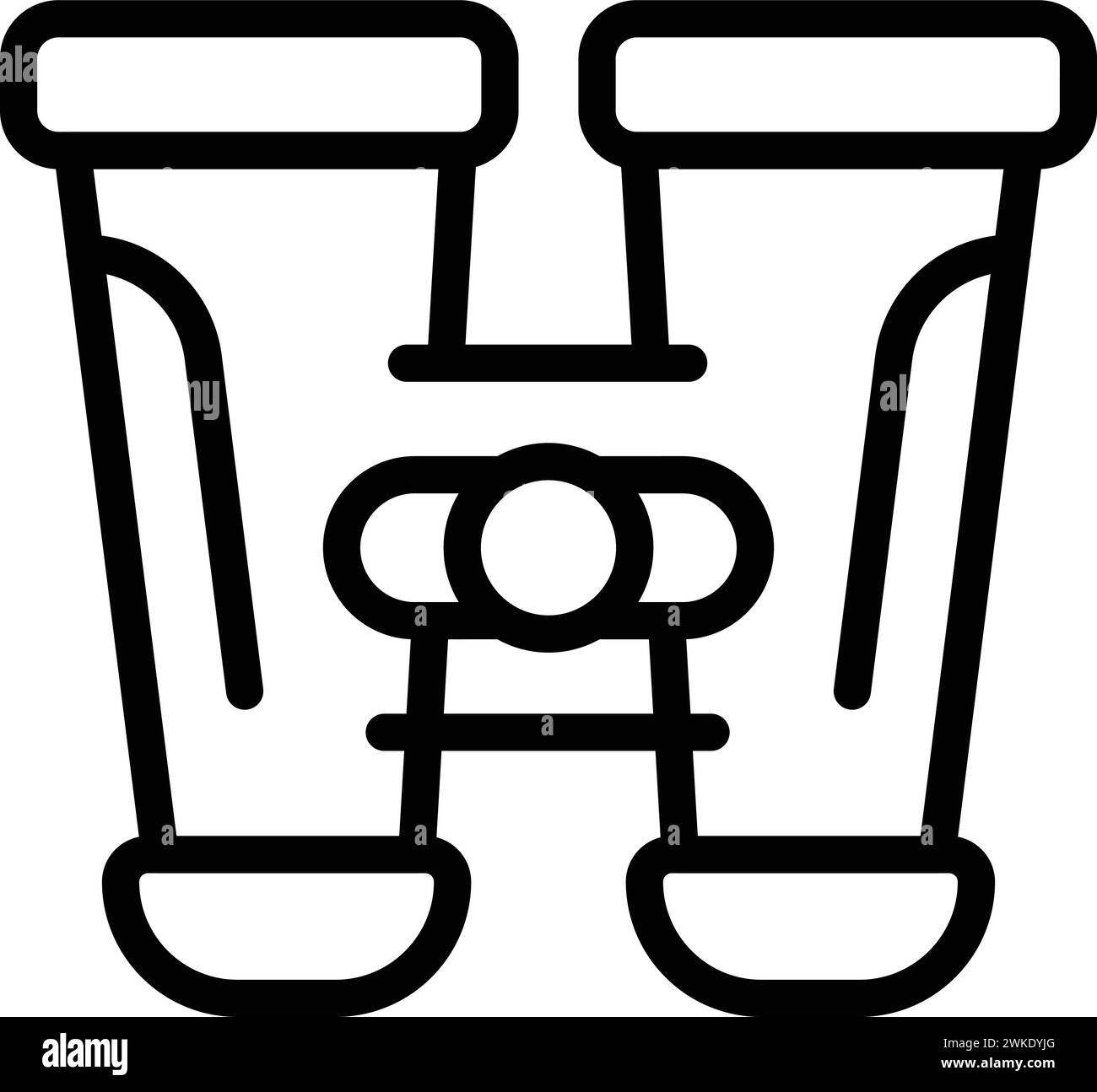 Überlebens-Fernglas-Symbol Umrissvektor. Schiffswrack im Ozean. Versenktes Wrack Stock Vektor