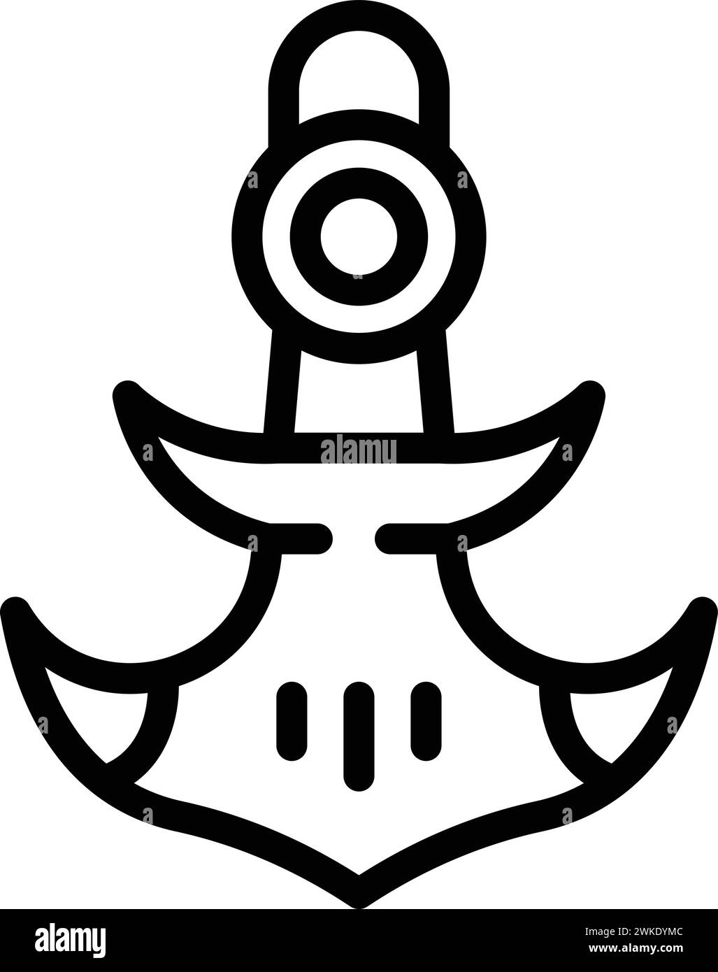 Umrissvektor des Ankersymbols. Schiffswrack. Seeunfall Stock Vektor